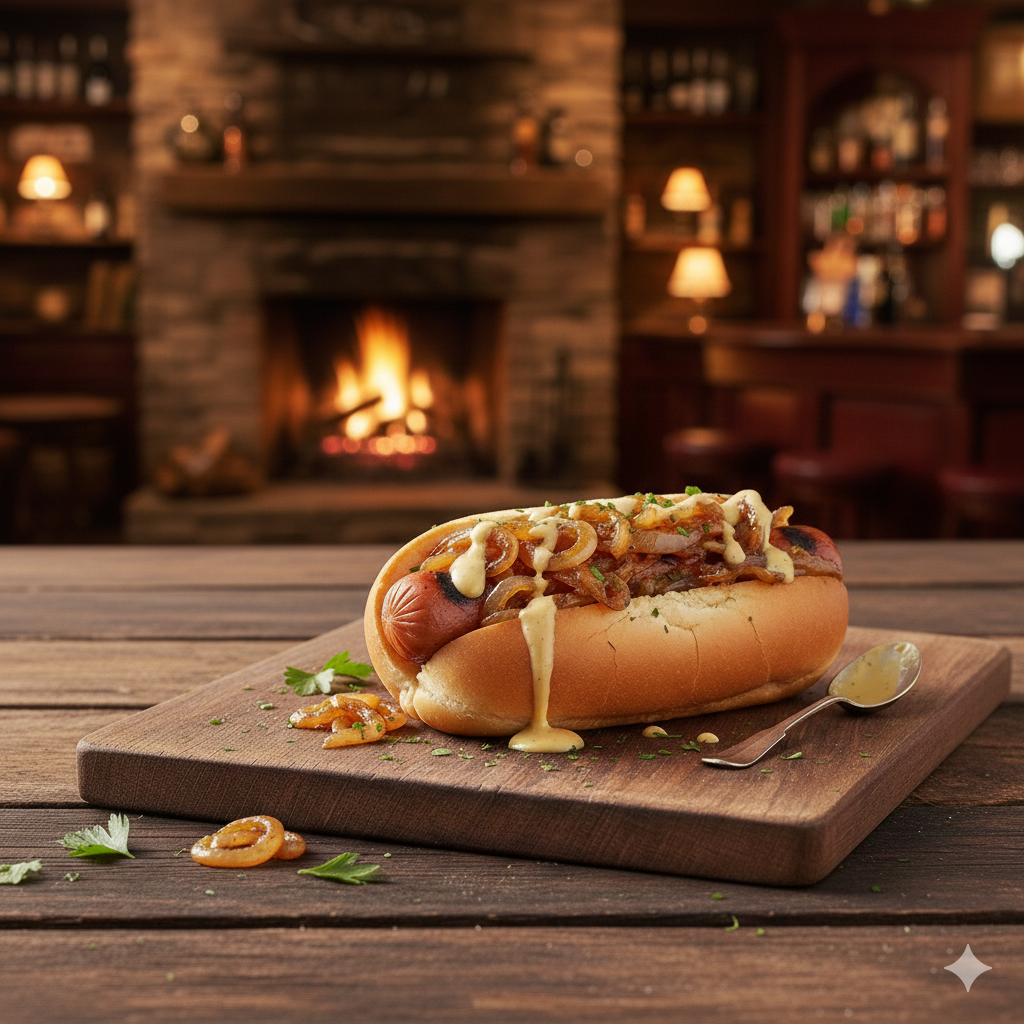 Hotdogs met zoete ui